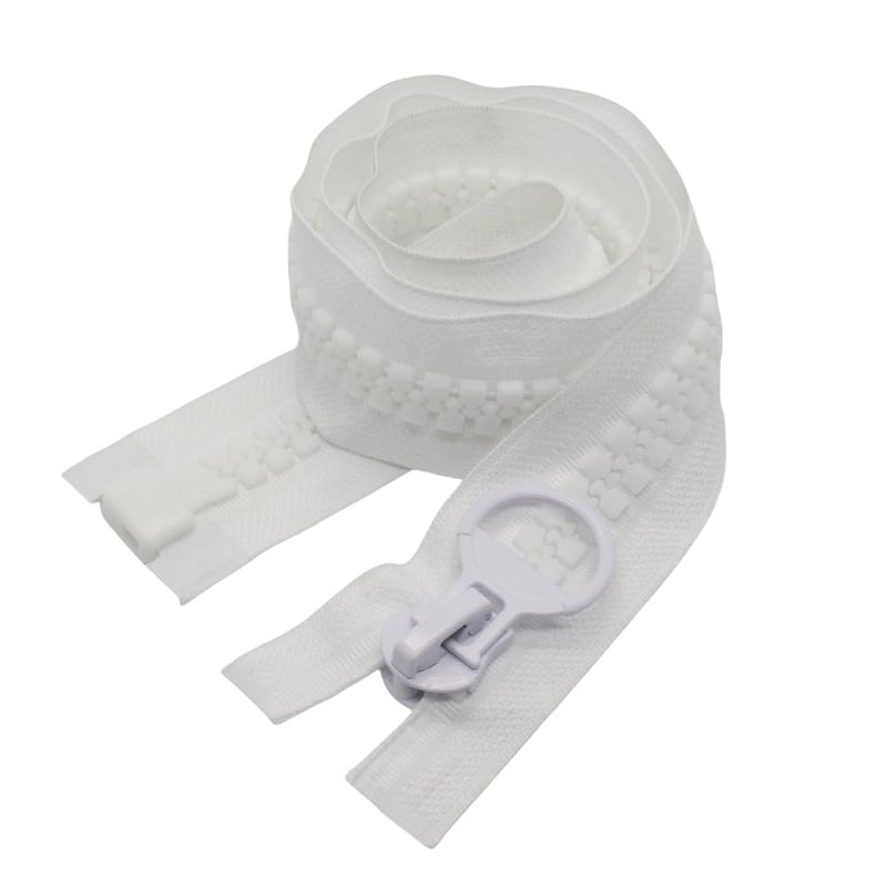YaHoGa 200cm #20 Super Large Separating Giant Plastic Zippers for Sewing Tents Coats Overcoats Boat Cover Canvas Heavy Duty Huge Resin Zippers (78" White) - Image 4